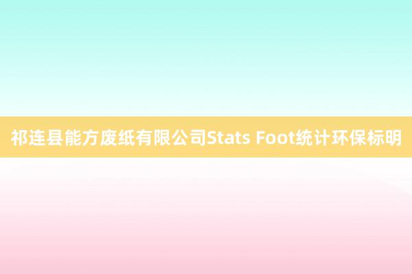 祁连县能方废纸有限公司Stats Foot统计环保标明